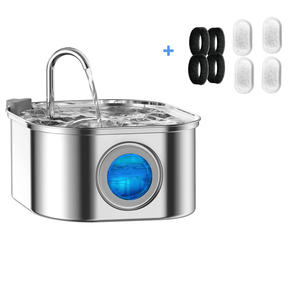 Stainless Steel Pet Water Fountain (3.2L)