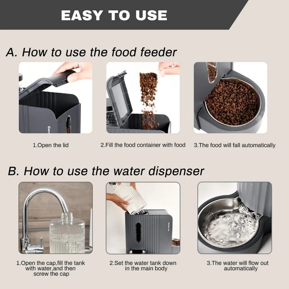 Gravity Pet Feeder & Water Set (Steel)