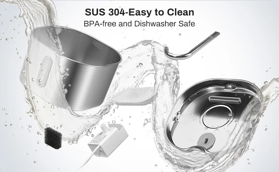 Stainless Steel Cat Water Fountain (2.2L)