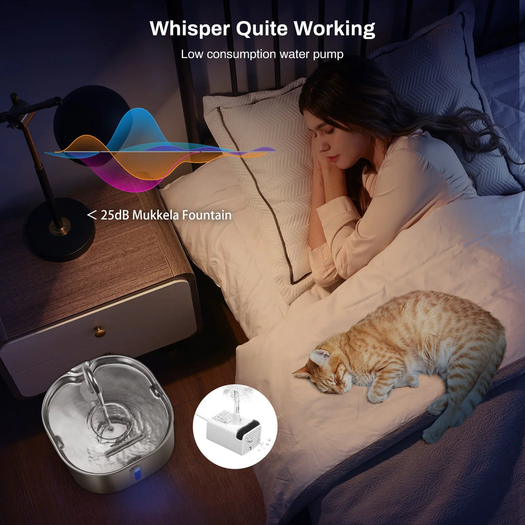 Stainless Steel Cat Water Fountain (2.2L)