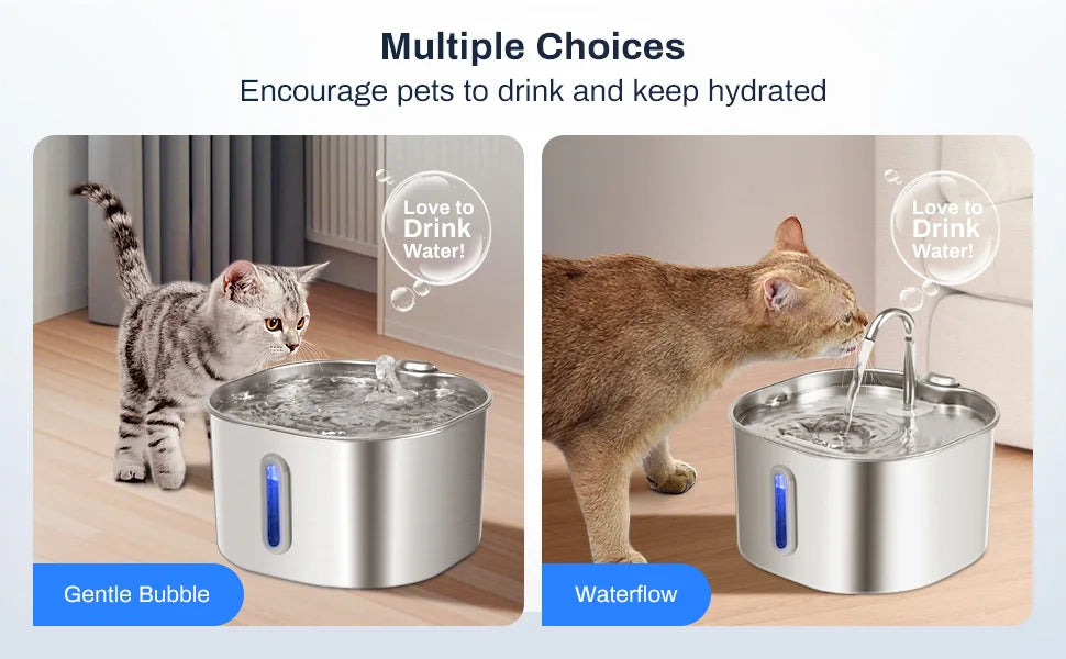 Stainless Steel Cat Water Fountain (2.2L)
