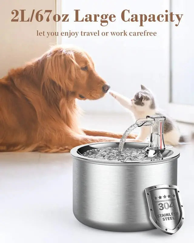 Stainless Steel Pet Water Dispenser (2L)